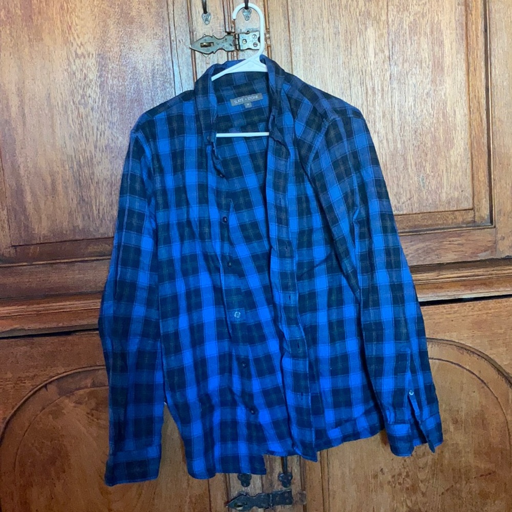 Blue Plaid Shirt